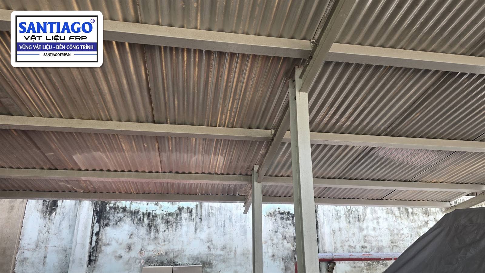 FRP composite purlins under a light carport roof