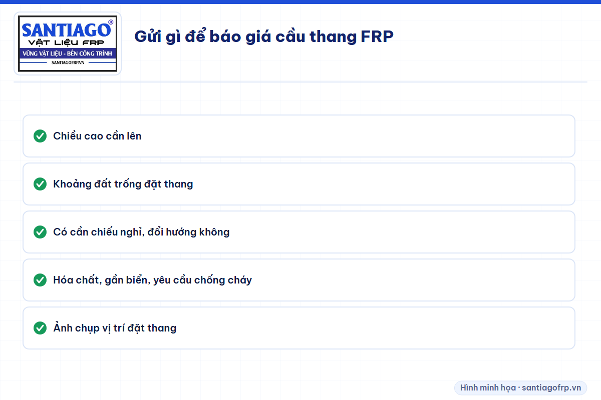 Thông tin cần gửi để báo giá cầu thang FRP
