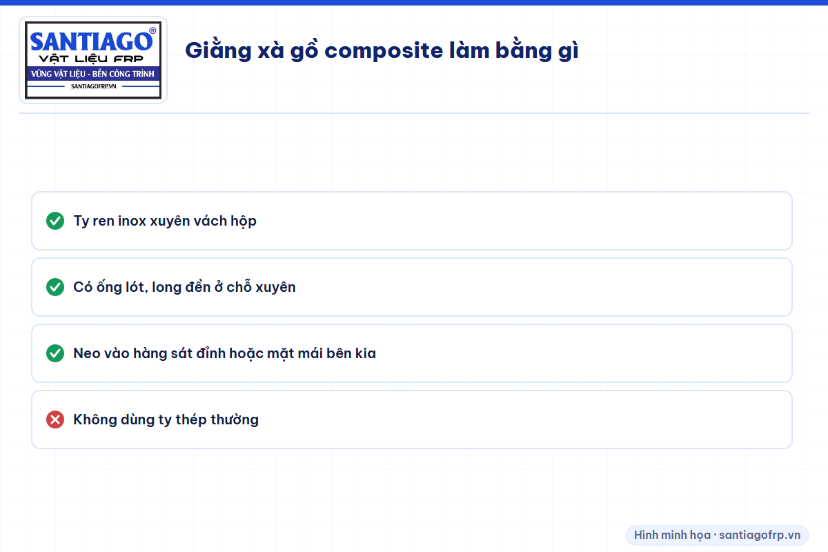 Vật liệu và cách làm giằng cho xà gồ composite