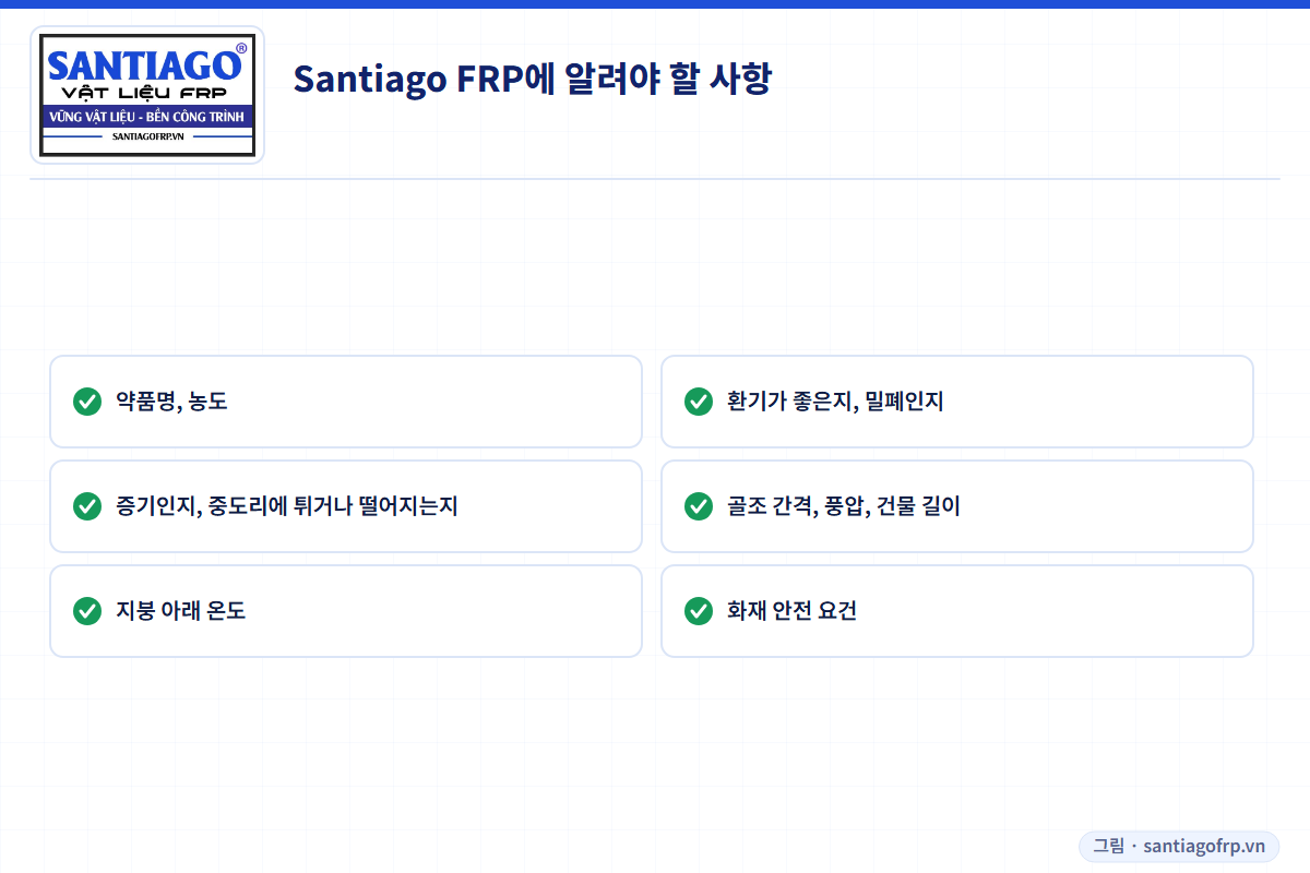 화학 공장용 FRP 중도리 선정 시 보낼 정보
