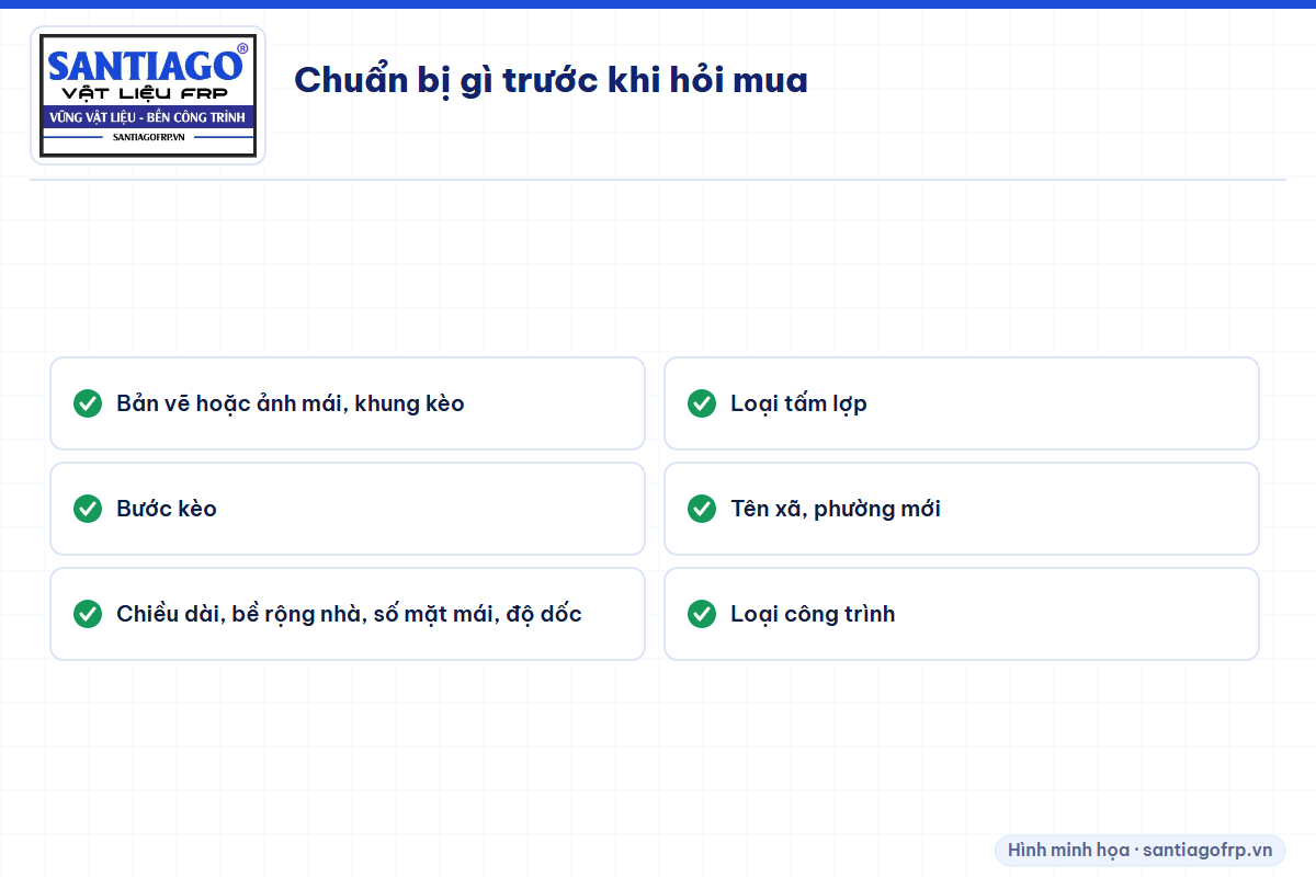 Sáu thông tin cần chuẩn bị trước khi hỏi mua xà gồ composite
