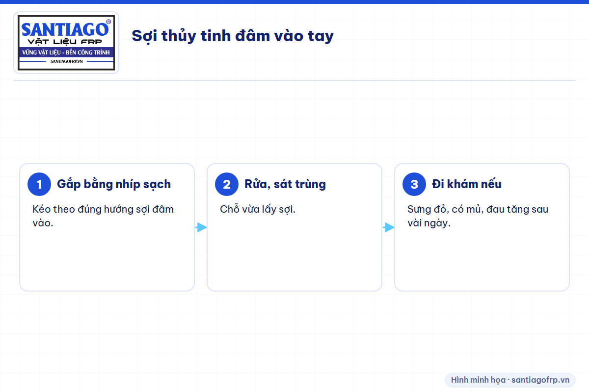 Cách lấy sợi thủy tinh đâm vào tay