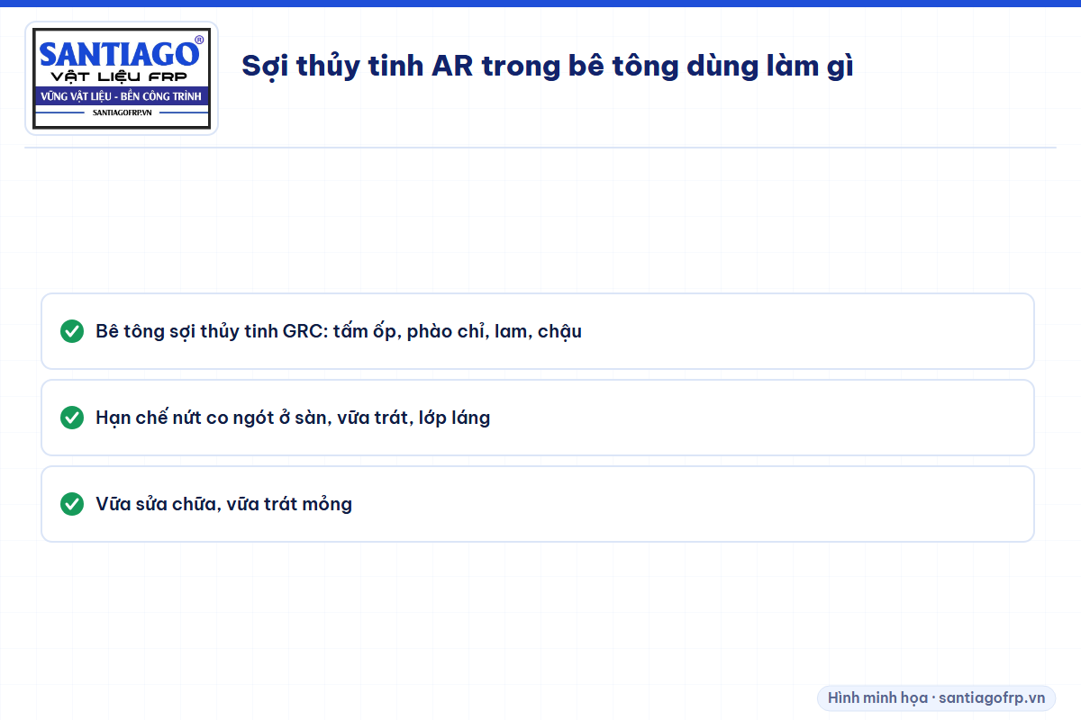 Ba việc chính của sợi thủy tinh AR trong bê tông và vữa