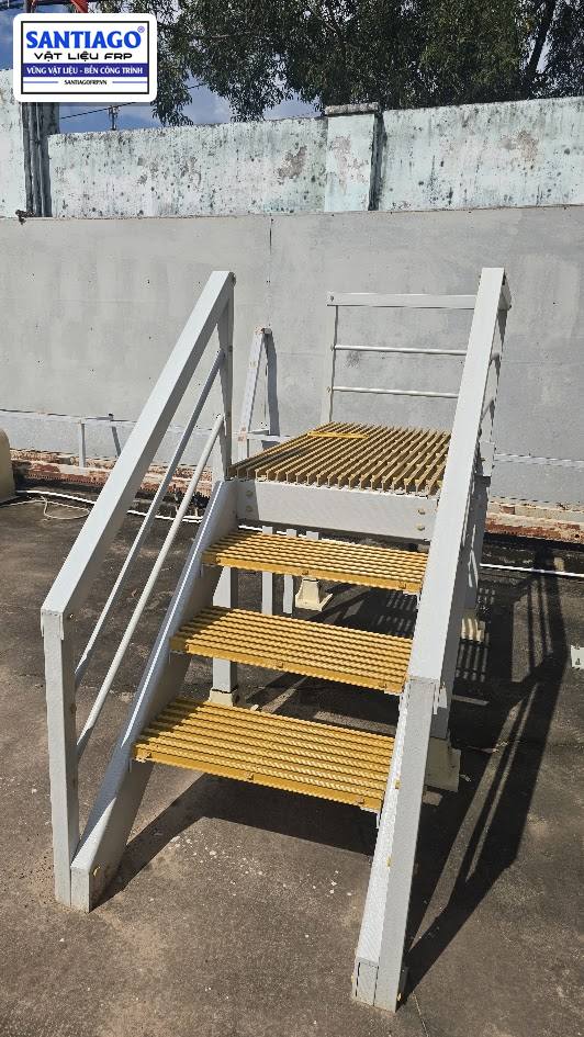 Cầu thang FRP tay vịn bậc grating