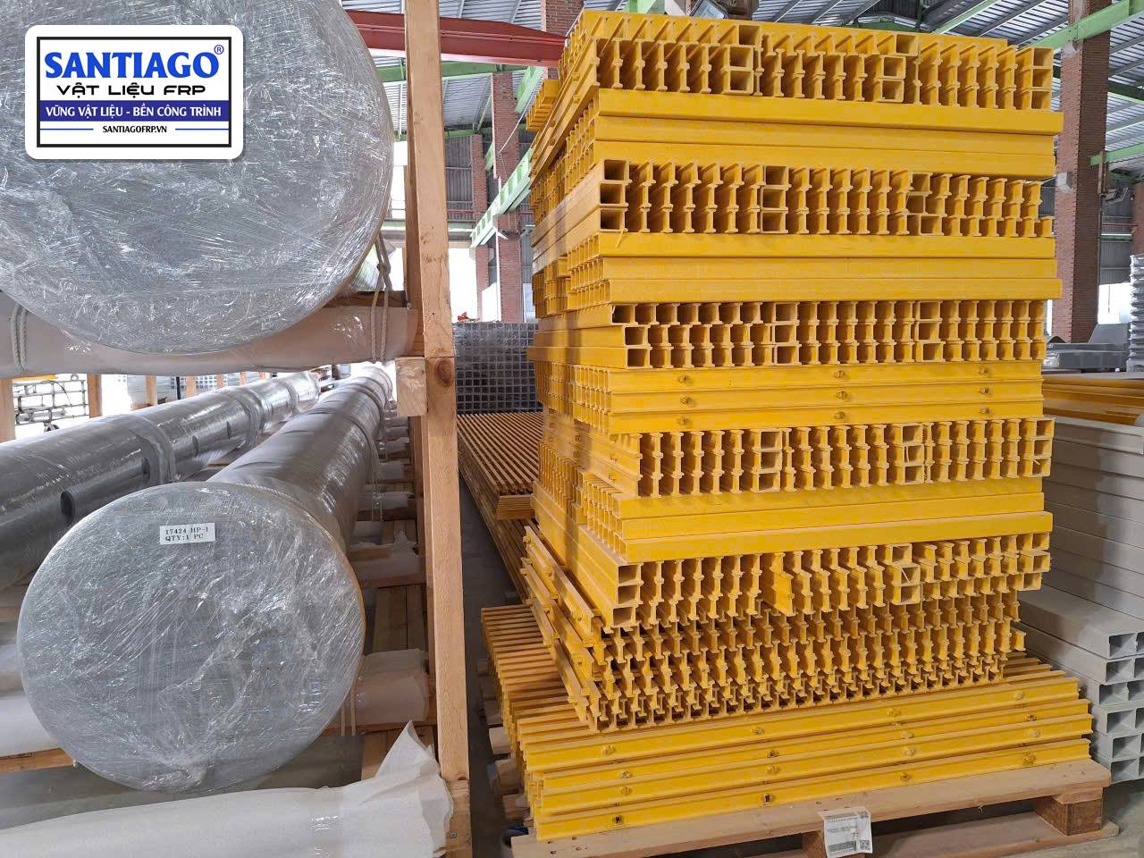 Grating FRP vàng xếp cao