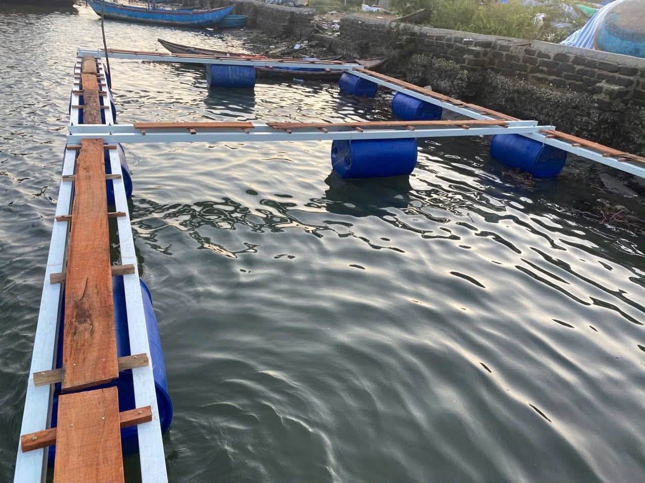Lối đi bè composite phao xanh