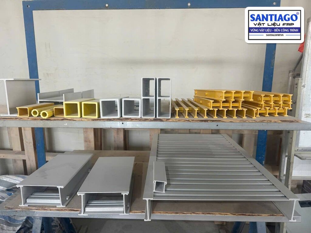 Mẫu thanh định hình FRP trên kệ
